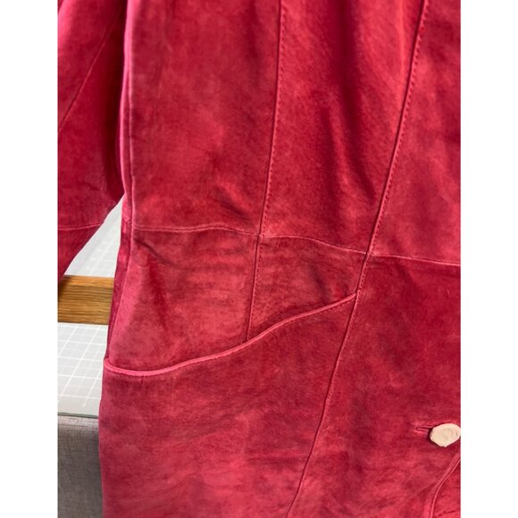 Dialogue Women's Suede Leather Blazer Jacket Red Sz Medium NOS W/Tags - Picture 2 of 8